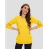 image:imageMAGCOMSEN Womens Fleece Lined Sweatshirt Crewneck Cotton Pullover Fall Winter Casual Long Sleeve Warm Soft TopsYellow