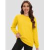 image:imageMAGCOMSEN Womens Fleece Lined Sweatshirt Crewneck Cotton Pullover Fall Winter Casual Long Sleeve Warm Soft TopsYellow