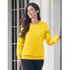 image:imageMAGCOMSEN Womens Fleece Lined Sweatshirt Crewneck Cotton Pullover Fall Winter Casual Long Sleeve Warm Soft TopsYellow