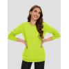 image:imageMAGCOMSEN Womens Fleece Lined Sweatshirt Crewneck Cotton Pullover Fall Winter Casual Long Sleeve Warm Soft TopsYellow Green