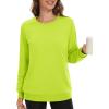 image:imageMAGCOMSEN Womens Fleece Lined Sweatshirt Crewneck Cotton Pullover Fall Winter Casual Long Sleeve Warm Soft TopsYellow Green