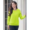 image:imageMAGCOMSEN Womens Fleece Lined Sweatshirt Crewneck Cotton Pullover Fall Winter Casual Long Sleeve Warm Soft TopsYellow Green