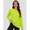 image:imageMAGCOMSEN Womens Fleece Lined Sweatshirt Crewneck Cotton Pullover Fall Winter Casual Long Sleeve Warm Soft TopsYellow Green