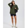 image:imageMAGCOMSEN Womens Fleece Lined Sweatshirts Pullover Crewneck Sweater Loose Fit Casual Winter Warm Tops with Thumb HolesGreen