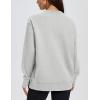 image:imageMAGCOMSEN Womens Fleece Lined Sweatshirts Pullover Crewneck Sweater Loose Fit Casual Winter Warm Tops with Thumb HolesLight Grey