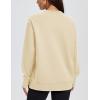 image:imageMAGCOMSEN Womens Fleece Lined Sweatshirts Pullover Crewneck Sweater Loose Fit Casual Winter Warm Tops with Thumb HolesLightapricot