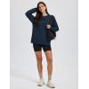 image:imageMAGCOMSEN Womens Fleece Lined Sweatshirts Pullover Crewneck Sweater Loose Fit Casual Winter Warm Tops with Thumb HolesNavy Blue