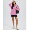image:imageMAGCOMSEN Womens Fleece Lined Sweatshirts Pullover Crewneck Sweater Loose Fit Casual Winter Warm Tops with Thumb HolesPink