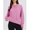 image:imageMAGCOMSEN Womens Fleece Lined Sweatshirts Pullover Crewneck Sweater Loose Fit Casual Winter Warm Tops with Thumb HolesPink