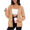 image:imageMAGCOMSEN Womens Fleece Lined Zip Up Hoodies Casual Hooded Jacket Workout Full Zip Sweatshirts Pocket CoatsApricot