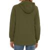 image:imageMAGCOMSEN Womens Fleece Lined Zip Up Hoodies Casual Hooded Jacket Workout Full Zip Sweatshirts Pocket CoatsArmy Green
