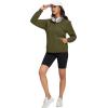 image:imageMAGCOMSEN Womens Fleece Lined Zip Up Hoodies Casual Hooded Jacket Workout Full Zip Sweatshirts Pocket CoatsArmy Green