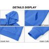 image:imageMAGCOMSEN Womens Fleece Lined Zip Up Hoodies Casual Hooded Jacket Workout Full Zip Sweatshirts Pocket CoatsAzure