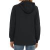 image:imageMAGCOMSEN Womens Fleece Lined Zip Up Hoodies Casual Hooded Jacket Workout Full Zip Sweatshirts Pocket CoatsBlack