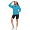 image:imageMAGCOMSEN Womens Fleece Lined Zip Up Hoodies Casual Hooded Jacket Workout Full Zip Sweatshirts Pocket CoatsBright Blue