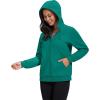 image:imageMAGCOMSEN Womens Fleece Lined Zip Up Hoodies Casual Hooded Jacket Workout Full Zip Sweatshirts Pocket CoatsEmerald Green