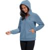image:imageMAGCOMSEN Womens Fleece Lined Zip Up Hoodies Casual Hooded Jacket Workout Full Zip Sweatshirts Pocket CoatsHaze Blue