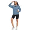 image:imageMAGCOMSEN Womens Fleece Lined Zip Up Hoodies Casual Hooded Jacket Workout Full Zip Sweatshirts Pocket CoatsHaze Blue