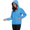 image:imageMAGCOMSEN Womens Fleece Lined Zip Up Hoodies Casual Hooded Jacket Workout Full Zip Sweatshirts Pocket CoatsIce Blue