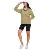 image:imageMAGCOMSEN Womens Fleece Lined Zip Up Hoodies Casual Hooded Jacket Workout Full Zip Sweatshirts Pocket CoatsKhaki