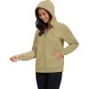 image:imageMAGCOMSEN Womens Fleece Lined Zip Up Hoodies Casual Hooded Jacket Workout Full Zip Sweatshirts Pocket CoatsKhaki