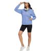 image:imageMAGCOMSEN Womens Fleece Lined Zip Up Hoodies Casual Hooded Jacket Workout Full Zip Sweatshirts Pocket CoatsLight Blue