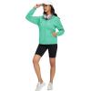 image:imageMAGCOMSEN Womens Fleece Lined Zip Up Hoodies Casual Hooded Jacket Workout Full Zip Sweatshirts Pocket CoatsMint Green