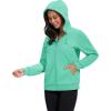image:imageMAGCOMSEN Womens Fleece Lined Zip Up Hoodies Casual Hooded Jacket Workout Full Zip Sweatshirts Pocket CoatsMint Green