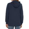 image:imageMAGCOMSEN Womens Fleece Lined Zip Up Hoodies Casual Hooded Jacket Workout Full Zip Sweatshirts Pocket CoatsNavy