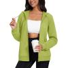 image:imageMAGCOMSEN Womens Fleece Lined Zip Up Hoodies Casual Hooded Jacket Workout Full Zip Sweatshirts Pocket CoatsOlive Green