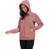 image:imageMAGCOMSEN Womens Fleece Lined Zip Up Hoodies Casual Hooded Jacket Workout Full Zip Sweatshirts Pocket CoatsPink