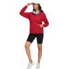 image:imageMAGCOMSEN Womens Fleece Lined Zip Up Hoodies Casual Hooded Jacket Workout Full Zip Sweatshirts Pocket CoatsRed