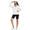 image:imageMAGCOMSEN Womens Fleece Lined Zip Up Hoodies Casual Hooded Jacket Workout Full Zip Sweatshirts Pocket CoatsWhite