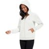 image:imageMAGCOMSEN Womens Fleece Lined Zip Up Hoodies Casual Hooded Jacket Workout Full Zip Sweatshirts Pocket CoatsWhite