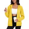 image:imageMAGCOMSEN Womens Fleece Lined Zip Up Hoodies Casual Hooded Jacket Workout Full Zip Sweatshirts Pocket CoatsYellow