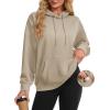 image:imageMAGCOMSEN Womens Hoodies Fleece Sherpa Lined Pullover Winter Warm Trendy Hooded Sweatshirt with PocketKhaki