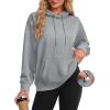image:imageMAGCOMSEN Womens Hoodies Fleece Sherpa Lined Pullover Winter Warm Trendy Hooded Sweatshirt with PocketLight Gray