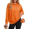 image:imageMAGCOMSEN Womens Hoodies Fleece Sherpa Lined Pullover Winter Warm Trendy Hooded Sweatshirt with PocketOrange