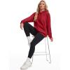 image:imageMAGCOMSEN Womens Hoodies Fleece Sherpa Lined Pullover Winter Warm Trendy Hooded Sweatshirt with PocketRed