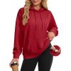 image:imageMAGCOMSEN Womens Hoodies Fleece Sherpa Lined Pullover Winter Warm Trendy Hooded Sweatshirt with PocketRed