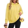 image:imageMAGCOMSEN Womens Hoodies Fleece Sherpa Lined Pullover Winter Warm Trendy Hooded Sweatshirt with PocketYellow