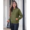 image:imageMAGCOMSEN Womens Hoodies Thick Fleece Lined Hooded Sweatshirt Warm Sherpa Lined Heavyweight Pullover with PocketArmy Green