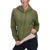 image:imageMAGCOMSEN Womens Hoodies Thick Fleece Lined Hooded Sweatshirt Warm Sherpa Lined Heavyweight Pullover with PocketArmy Green