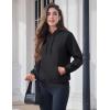 image:imageMAGCOMSEN Womens Hoodies Thick Fleece Lined Hooded Sweatshirt Warm Sherpa Lined Heavyweight Pullover with PocketBlack