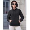 image:imageMAGCOMSEN Womens Hoodies Thick Fleece Lined Hooded Sweatshirt Warm Sherpa Lined Heavyweight Pullover with PocketBlack