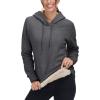 image:imageMAGCOMSEN Womens Hoodies Thick Fleece Lined Hooded Sweatshirt Warm Sherpa Lined Heavyweight Pullover with PocketDark Grey