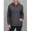 image:imageMAGCOMSEN Womens Hoodies Thick Fleece Lined Hooded Sweatshirt Warm Sherpa Lined Heavyweight Pullover with PocketDark Grey
