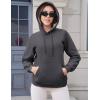 image:imageMAGCOMSEN Womens Hoodies Thick Fleece Lined Hooded Sweatshirt Warm Sherpa Lined Heavyweight Pullover with PocketDark Grey