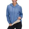image:imageMAGCOMSEN Womens Hoodies Thick Fleece Lined Hooded Sweatshirt Warm Sherpa Lined Heavyweight Pullover with PocketGrey Blue