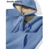 image:imageMAGCOMSEN Womens Hoodies Thick Fleece Lined Hooded Sweatshirt Warm Sherpa Lined Heavyweight Pullover with PocketGrey Blue
